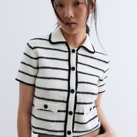 H&M Black and White Striped Button Down Shirt - Picture 5 of 5